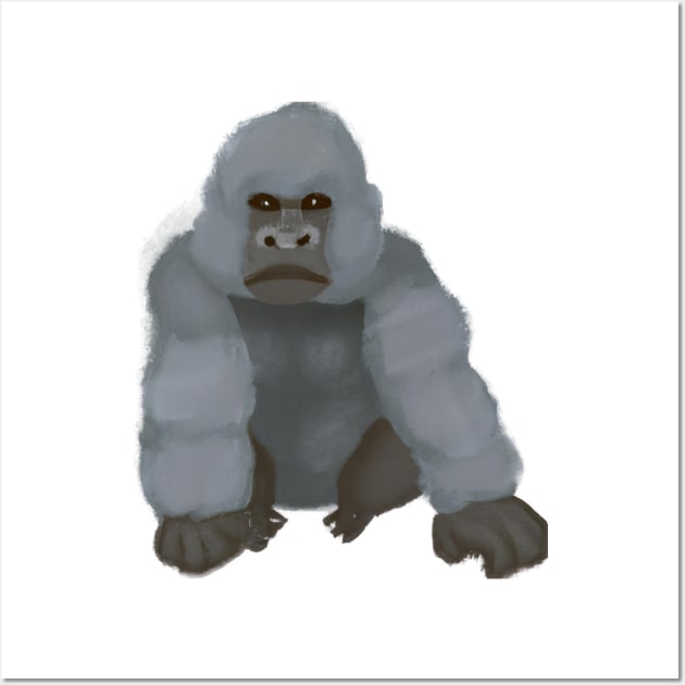 Cute Gorilla Drawing Wall Art by Play Zoo